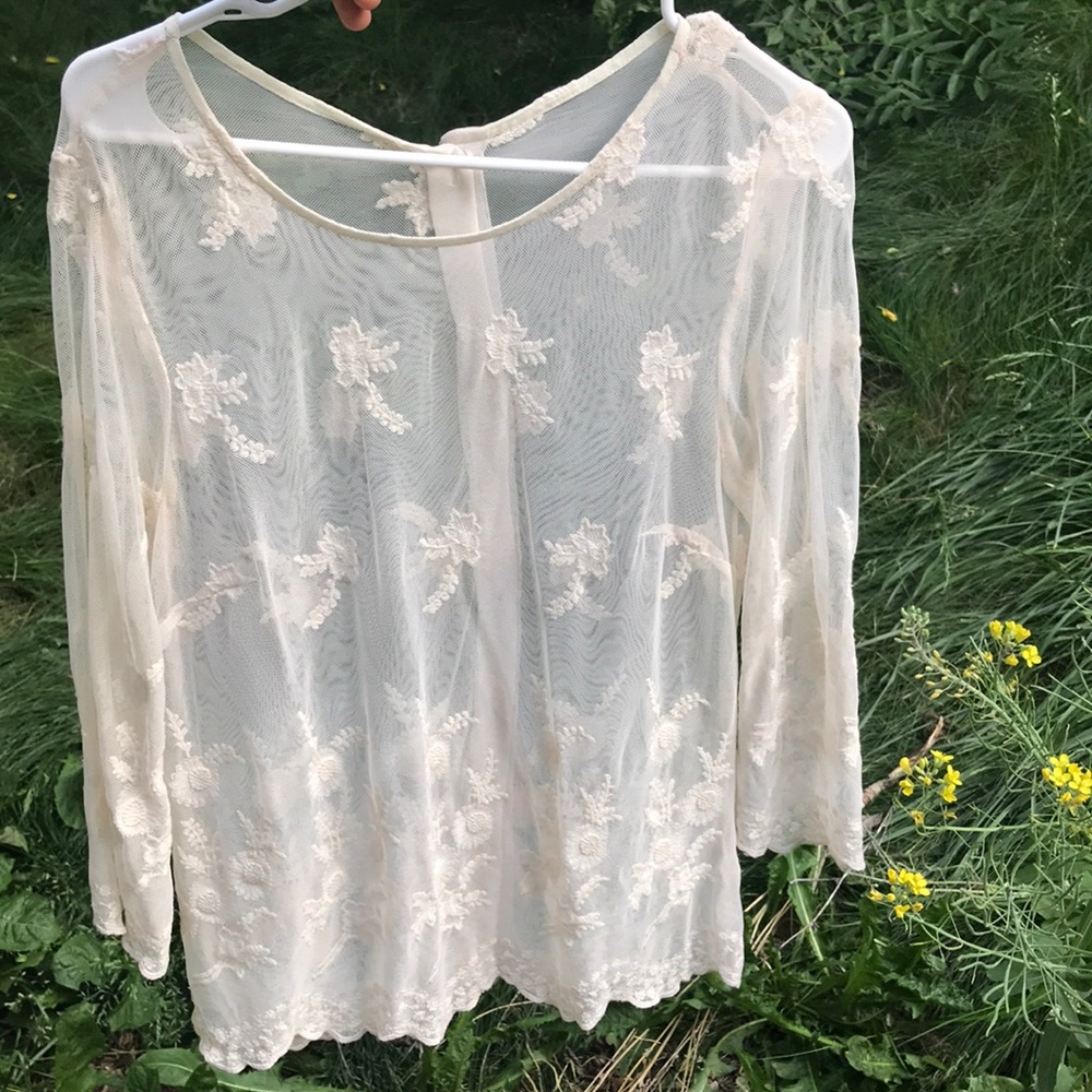 Vintage white lace top